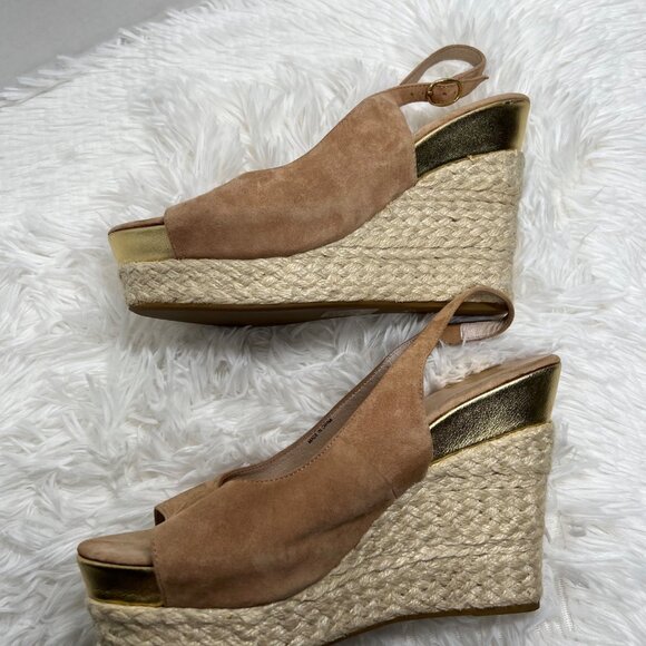 Dolce Vita Tan Gold Platform Espadrilles Size 9.5 - Picture 4 of 10